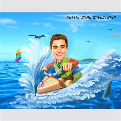 Jet Ski Caricature from Photos - myDaVinci